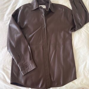 Babaton Aritzia Pelli Vegan Shirt Jacket
